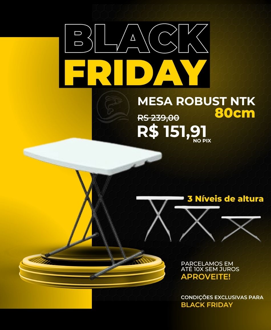 Mesa dobrável para camping robust 80 cm ntk